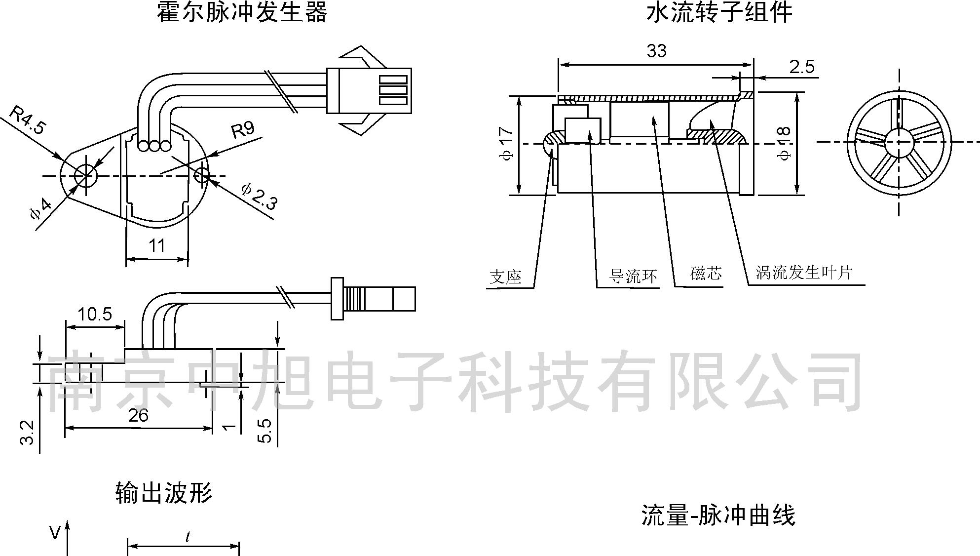 水流量传感器 霍尔流量流量计 霍尔流量传感器