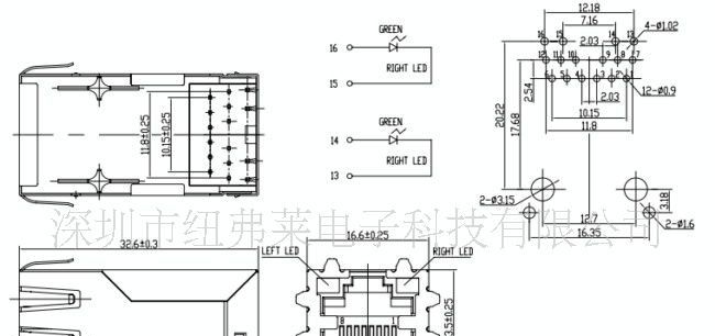 rj45滤波器网络插座1000m