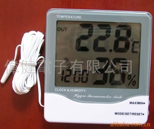供应数显室内外温湿度钟THC-03A