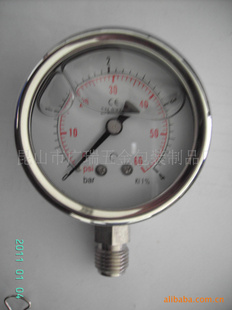 供应耐震压力表YN63不锈钢 0-4bar/psi