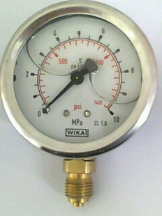 EN837-1威卡压力表0-10MPA现货