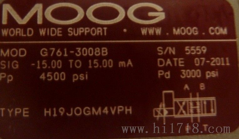 穆格油泵伺服阀MOOG M040-104B