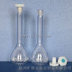 生产高品质厚避玻璃仪器厚壁塑料塞容量瓶