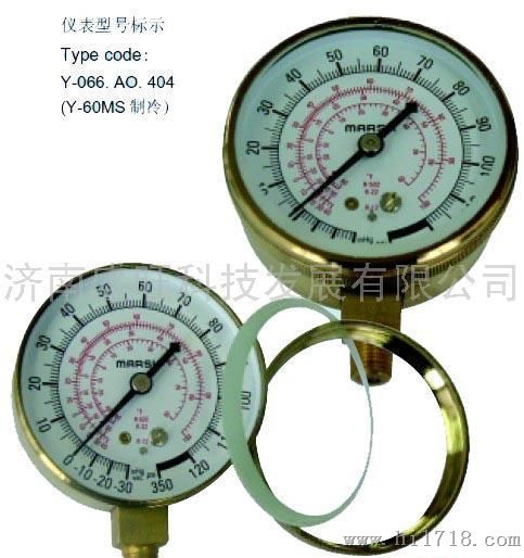 布莱迪Y-066. AO. 404(Y-60MS 制冷）布莱迪铸铜外壳压力表