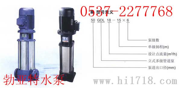 立式多级管道离心泵 GDL多级管道泵