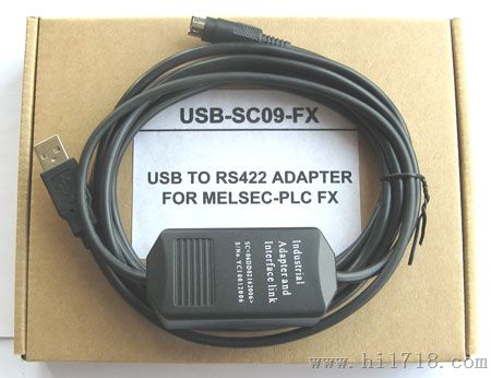 FX三菱PLC编程电缆型号U-SC09-FX （圆头8针）