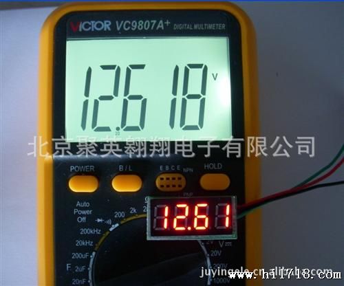 微型0.36红色电压表数显数字LED三位半0-200v电动车测量
