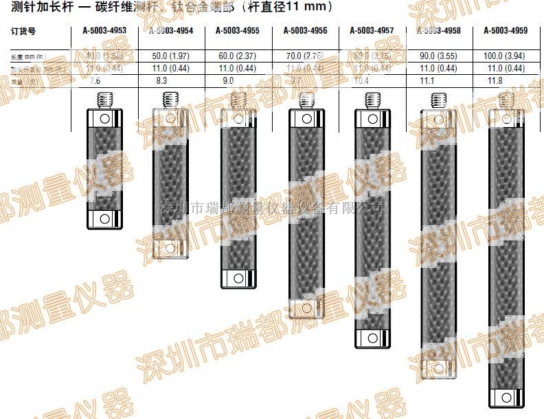 雷尼绍碳纤维加长杆特价A-5003-4957 A-5003-4958 批发三坐标测针加长杆