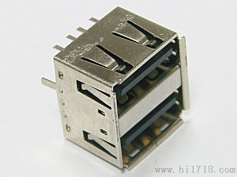 USB母座AF 双层180度短体10.5(带插脚)-1