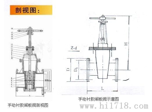 衬胶双面密封闸板阀