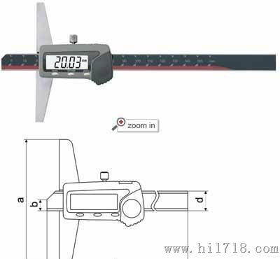深度数显卡尺0-200 广陆电子数显深度尺