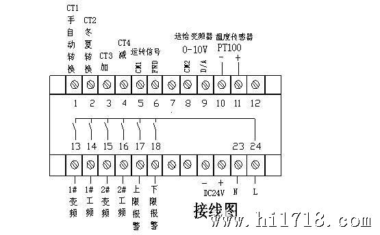 仪表接线端子图:(tw3000)     一,设置(冬天)(f02):ct2与cm2