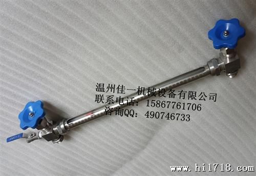 温州产G1/2外螺纹玻璃管液位计（不锈钢水箱玻璃管式液位计）