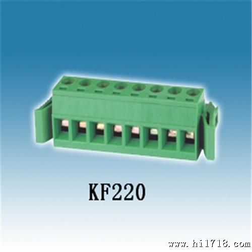 供应PCB插拔式接线座KF220 PA66塑胶 铜方扣
