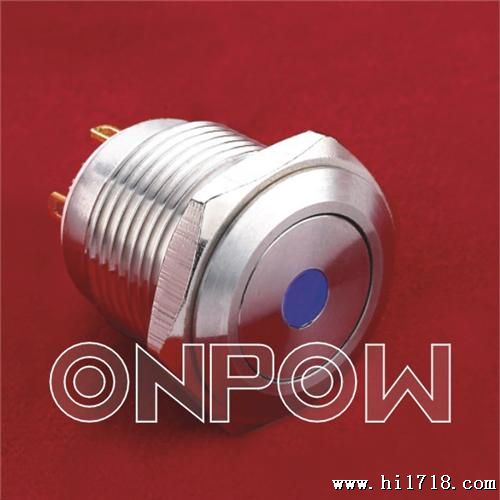 ONPOW中国红波GQ16系列金属单点带灯按钮开关