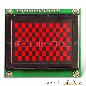 供应12864液晶模块 YM12864C-2 黑底红字图形点阵液晶屏