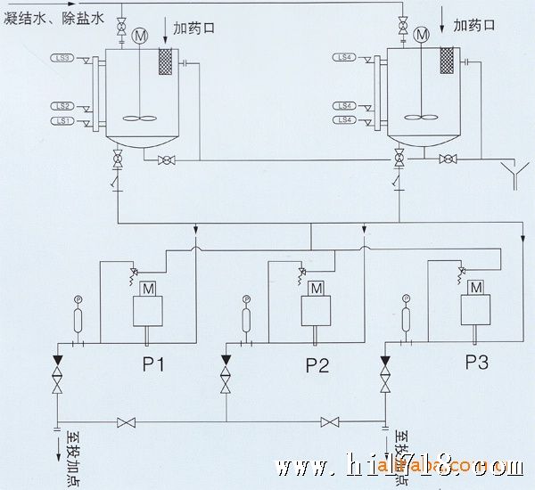 成都尔萨流体控制设备有限公司 产品中心 > 水处理加药装置  流程概述