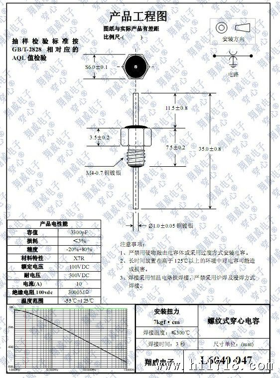 xwl6040-047 穿心电容