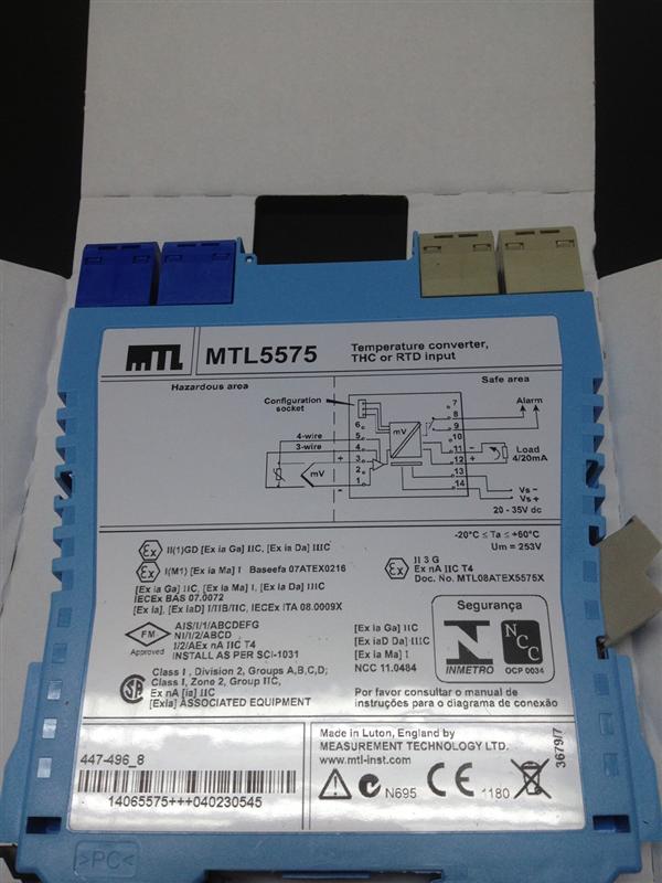 栅MTL5575 温度隔离栅 THC或RTD输入+报警