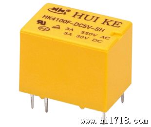  HK4100F-DC9V 汇科代理商 小型信号继电器 9V 黄色 6脚