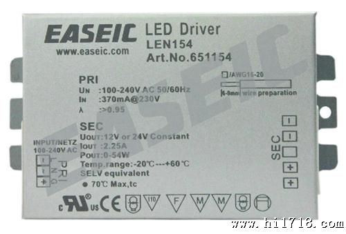 生产供应“EASEIC”品牌LEN154 恒压12V或24V LED电源恒流驱动器