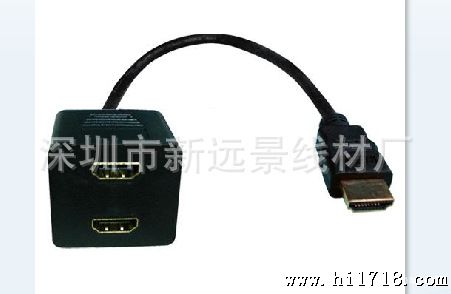 HDMI高清双胞胎连接线，hdmi一分二高清晰线，电脑连接线