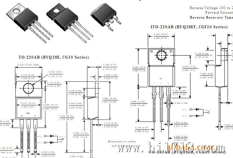 快恢复二极管 byq28e-150 byq28e-100 byq28e-200