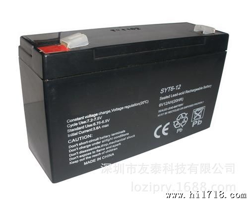 厂家供应 童车电池6V12AH 免维护铅酸蓄电池 质量稳定 量大从优