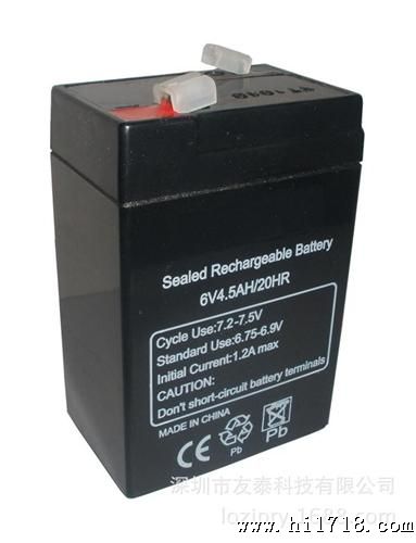 厂家批发 铅酸蓄电池6v4.5a 小型蓄电池 品质坚固 售批发
