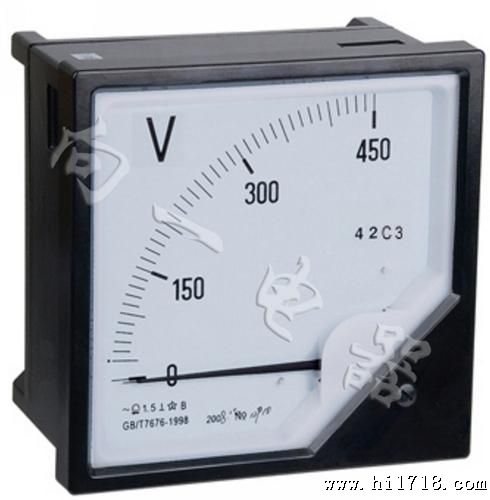 供应42C3-V 安装式直流电压指针板表 大体积面测量仪表 120*120