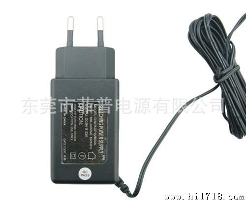 东莞厂家9V/0.33A电子产品电源适配器EU，CE，3w充电器