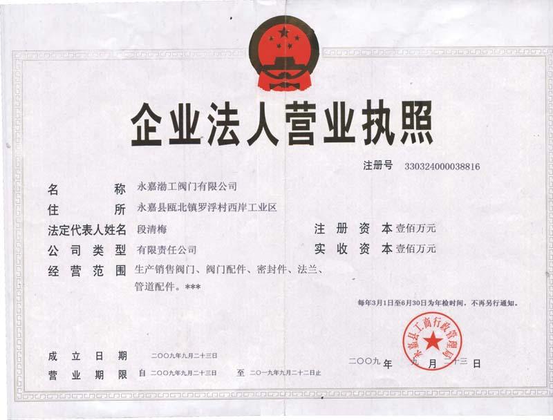 永嘉渤工阀门有限公司