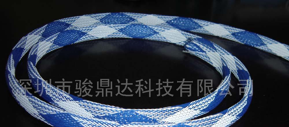 供应蓝色菱型伸缩编织套管,尼龙网管,网状套管(图)