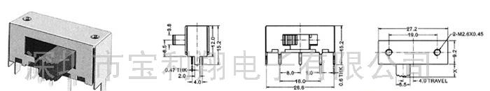供应滑动开关SK-22P01(尺寸)(图)