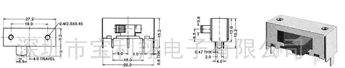 供应滑动开关SK-23H05(尺寸图)(图)