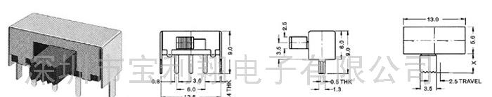 供应滑动开关SK-12E12(尺寸图)(图)