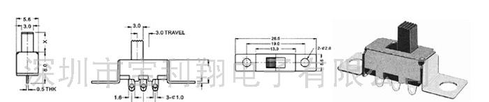 供应滑动开关SS-12F189(尺寸图)(图)