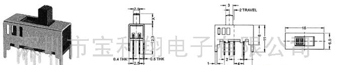供应滑动开关SS-23D03(尺寸图)(图)