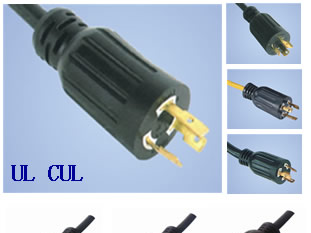 供应美国UL CUL认证自锁(防松)插头电源线
