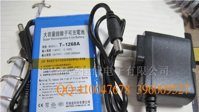 摄像机专用锂电池 12V 6800mAH