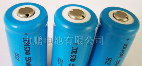 供应3.7V16340-550MAH锂离子柱式电池