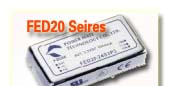 宽范围输入(4:1)DC-DC电源模块，FED20系列