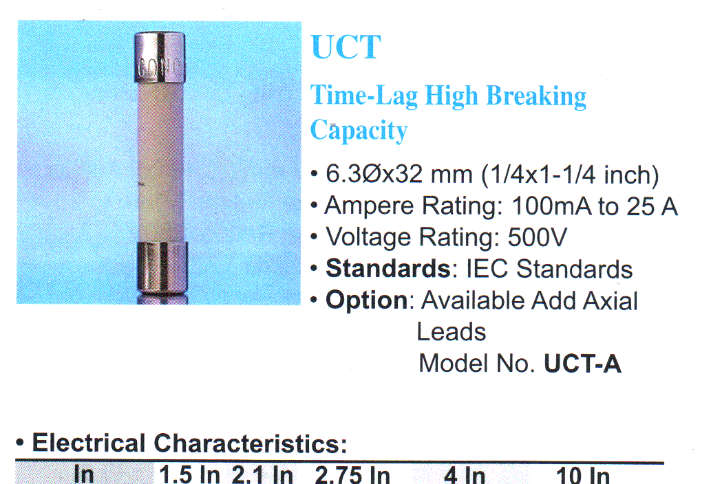 供应500V UCT陶瓷管保险丝