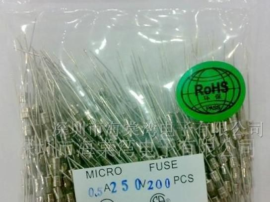 供应玻璃管快断保险丝3.6*10 0.5A 250V