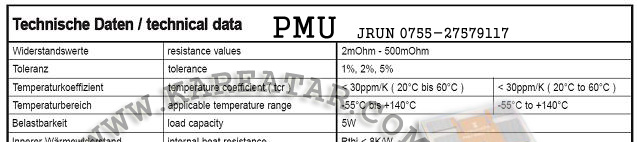 供应精密电阻(PMU)