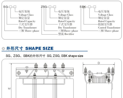 供应SG、ZSG、SBK系列三相干式整流变压器