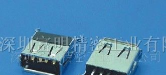 供应协会认证USBA型短体母头180度插板式连接器