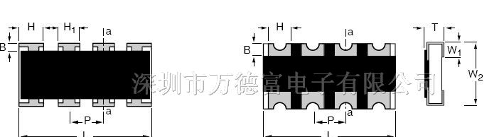 供应贴片式4P2R排阻网络电阻