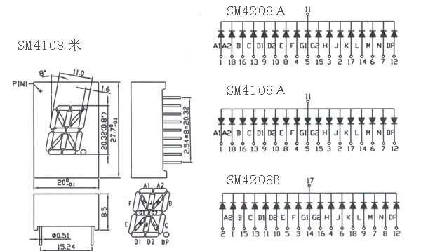 供应SM4108米字LED数码管