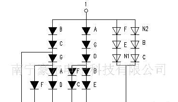 供应摩托车档显LED数码管/0.5红1-5档绿N档
